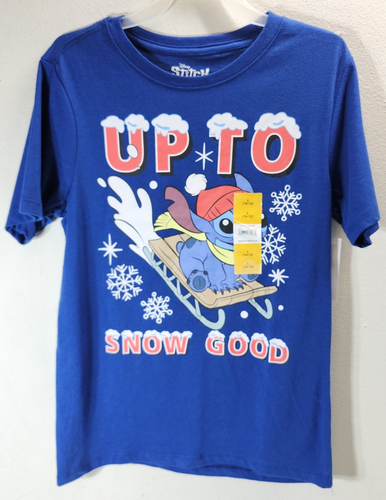 Disney Stitch Kids Blue Graphic T-Shirt Top Size Large 10-12 NEW - Picture 5 of 8