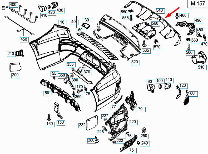 OEM Mercedes-Benz Gl-class X166 Rear Bumper Trim A1668856925  