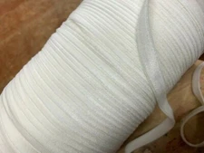 vintage velvet stretch 3/8" elastic ribbon cream white 1yd made in Switzerland