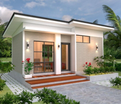 Small House Design Plans 7x5 Meter 23x16 Feet 1 Bed 1 Bath Shed (A4 Hard Copy)