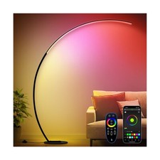 RGB Floor Lamp with 3 Color Temperatures, Ultra Bright 1800LM Smart Arc LED F...