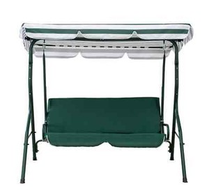 2-Seat Steel Patio Swing Chair with Tilt Canopy