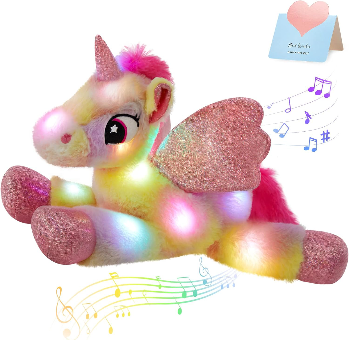 Glow Guards 18 Light up Musical Rainbow Unicorn Stuffed Animal