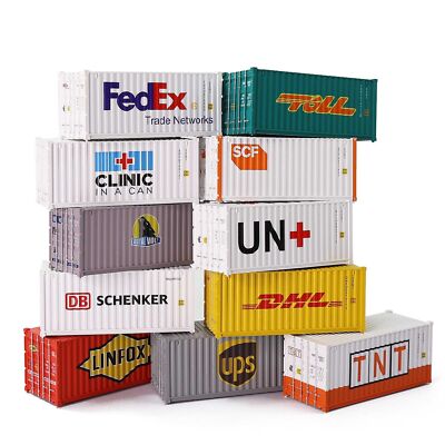 3Stk. Spur H0 20fuß 1:87 Container Versand Güterwagen Modelleisenbahn Wagen 20ft