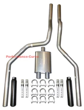 97 - 01 FORD F150 Truck Mandrel Bent Dual Exhaust w/ Big Max Turbo Muffler