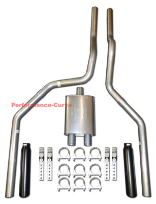 97 - 01 FORD F150 Truck Mandrel Bent Dual Exhaust w/ Big Max Turbo Muffler
