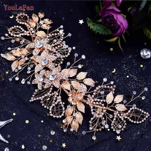 Seitenclip Hochzeit Diadem Braut Haarnadeln Strass Kopfbedeckung Legierung Blume Braut - Bild 35 von 40