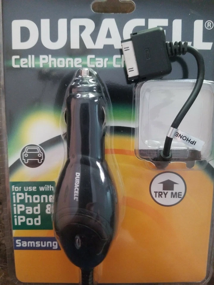 CARGADOR COCHE TELÉFONO CELULAR DURACELL IPHONE 4 IPAD IPOD SAMSUNG Foto 3 de 4