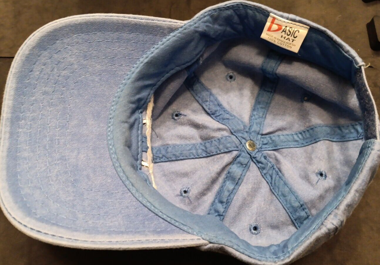 Vtg Adj Strapback Basic Hat Blue Denim Vail Color… - image 6