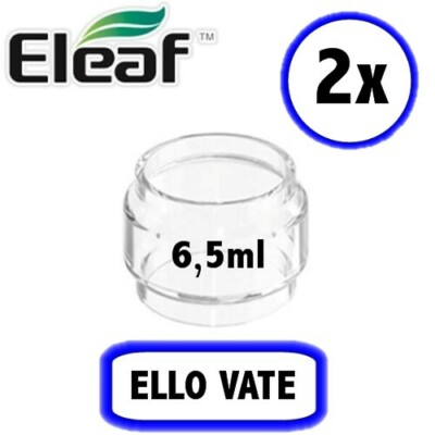 2 x Ersatzglas Eleaf ELLO VATE Tank 6,5 ml Bulb Glas Pyrex Verdampfer Glastank