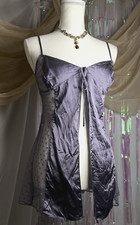 Victoria's Secret Purple Satin Polka Dot Camisole Lingerie Top Sheer Size Small