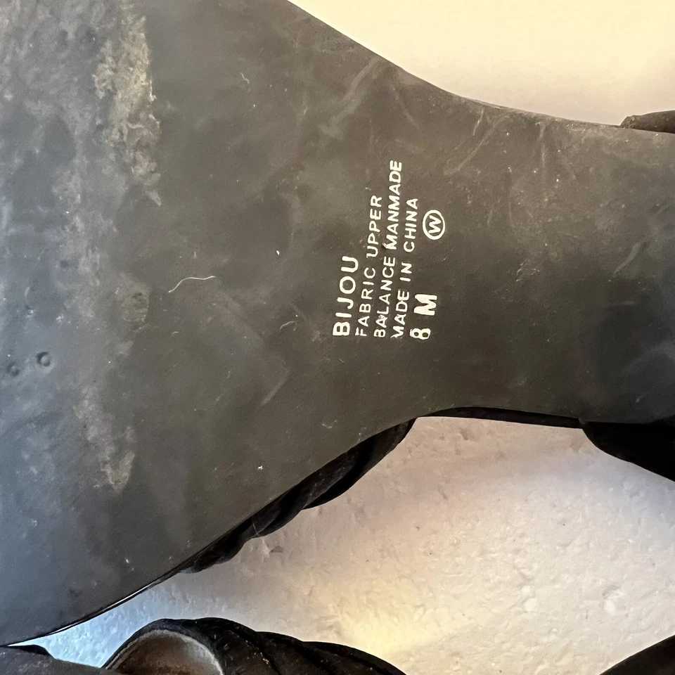 Bijou размер 8 М черный Peep носок лодыжки ремень 3» каблук - Изображение 3 из 4