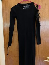 Zara knitwear collection dress, new with tags, Medium, detailed lace up sleeves
