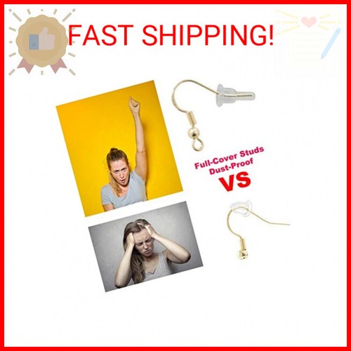 Clear Silicone Earring Backs - 150 Pcs / 75 Pairs Hypoallergenic Secure Push-Bac - Picture 2 of 2