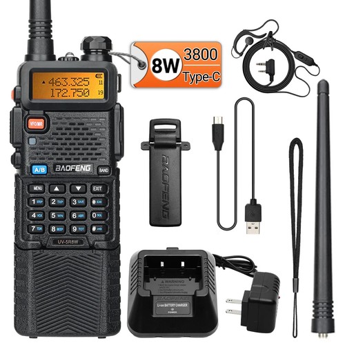 Do Baofeng UV-5R 8W Walkie Talkie Tri Power Type-C VHF UHF Dual Band Long Range - Zdjęcie 8 z 25