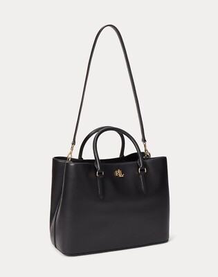 Lauren Ralph Lauren V2522 Womens Black Leather Large Marcy Satchel