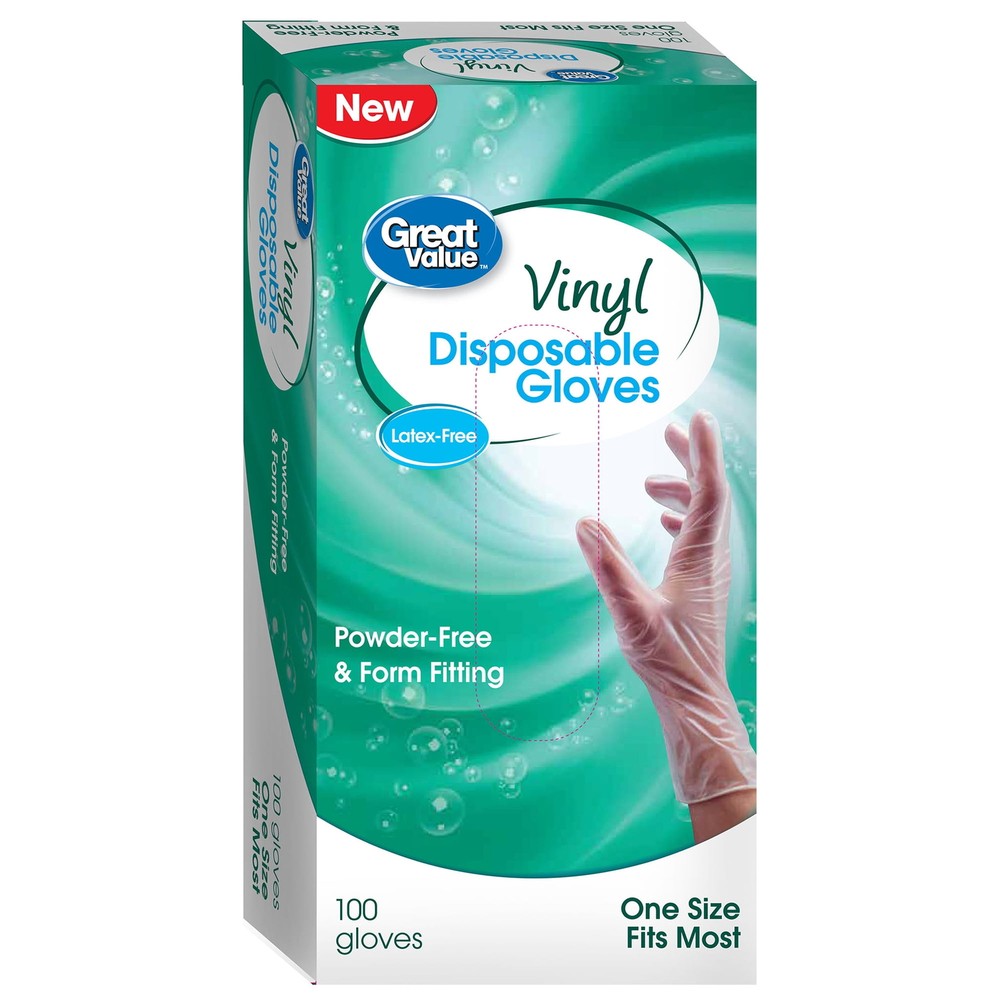 Disposable Vinyl Gloves, 100 Count,Disposable