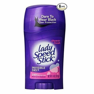 Lady Speed Stick Antiperspirant Deodorant Invisible Shower Fresh 1.4oz Pack of 6
