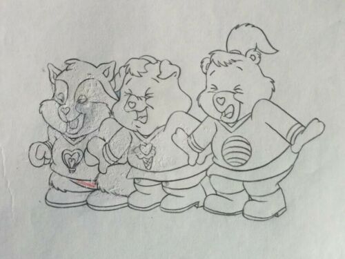 Space CHEER BRIGHT TREAT Nelvana Care Bear Production Animation Pencil Sketch