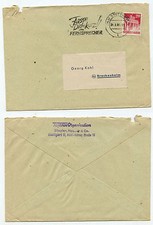 18130 - Bizone Mi.Nr 85 - Beleg - Stuttgart 24.0.1948 - Stempel: Fasse dich kurz