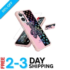 Sleek Colorful Phone Case for Cricket Icon 6 - Tempered Glass & Rotating Support