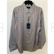 Hart Schaffner Marx Men Classic Spread Collar Long Sleeve Shirt Grey M