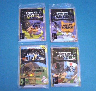 Arby's 2015 - Mad Libs - Complete Set of 4 MIP