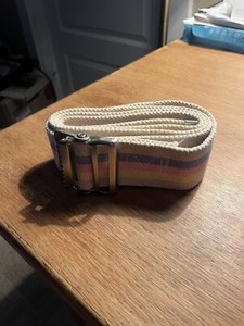 Sammons Preston Tan Striped Gait Belt Size 60”Gently Used  tan,blue,pink, yellow