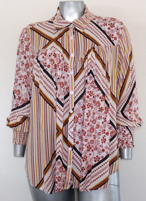CATO EST 1948 TOP BLOUSE SHIRT Size 18/20W Long Sleeve w/gathered cuff 100% rayo