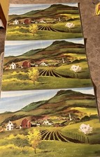 Vinyl Placemats I Shapiro AWS Spring Country Landscape Scenery Art Set Of 3