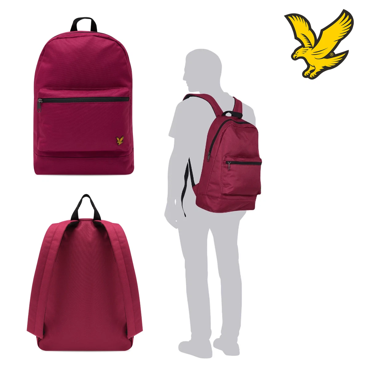 Lyle u0026 Scott Backpack Rucksack Lightweight Travel Bag Burgundy Summer Sale!  | eBay