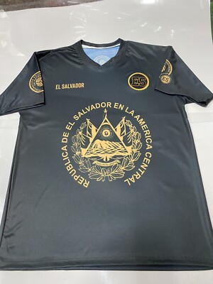 El Salvador Black Gold Soccer Jersey Camiseta El Salvador 2021 Size Mens XL  Only