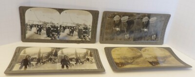 Four Keystone Stereopticon Cards - Gold Mining in  Alaska  Chilkoot Alaska