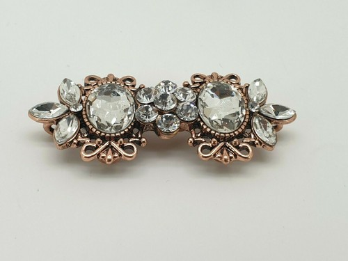 Diamante Hook and Eye Clasp Button for Sweater and Costumes, Vintage Style 5 - Picture 7 of 8