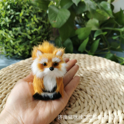 Little Fox Miniatures Simulated Animal Model Plush Home Accessories Handmade