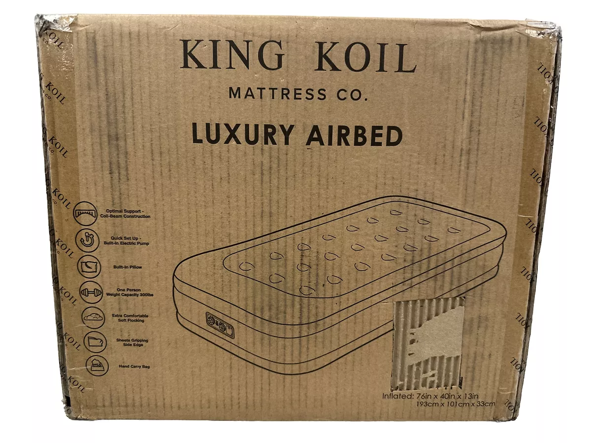 King Koil Luxury Twin Air Mattress with Built in Pump for Camping