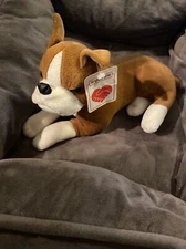 Hugfun Hug Fun Brown White BOXER  plush NWT-NOS