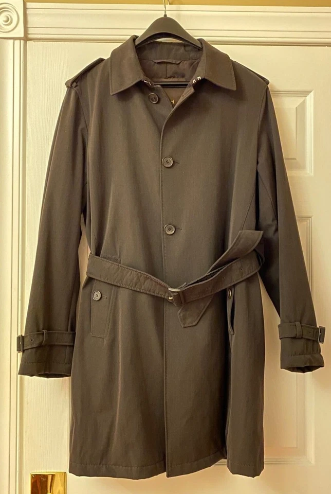 Trenchcoat masculino Allegri Milano forrado com cinto abotoado marrom tamanho 52 - Imagem 2 de 4