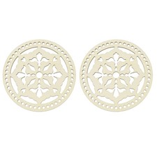 2Pcs Crochet Basket Base, 5.5" Round Wooden Basket Bottoms, Wood Color Style 9 