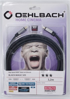 Oehlbach Black Magic 320 High Speed HDMI mit Ethernet 92455 4K  3,2m schwarz