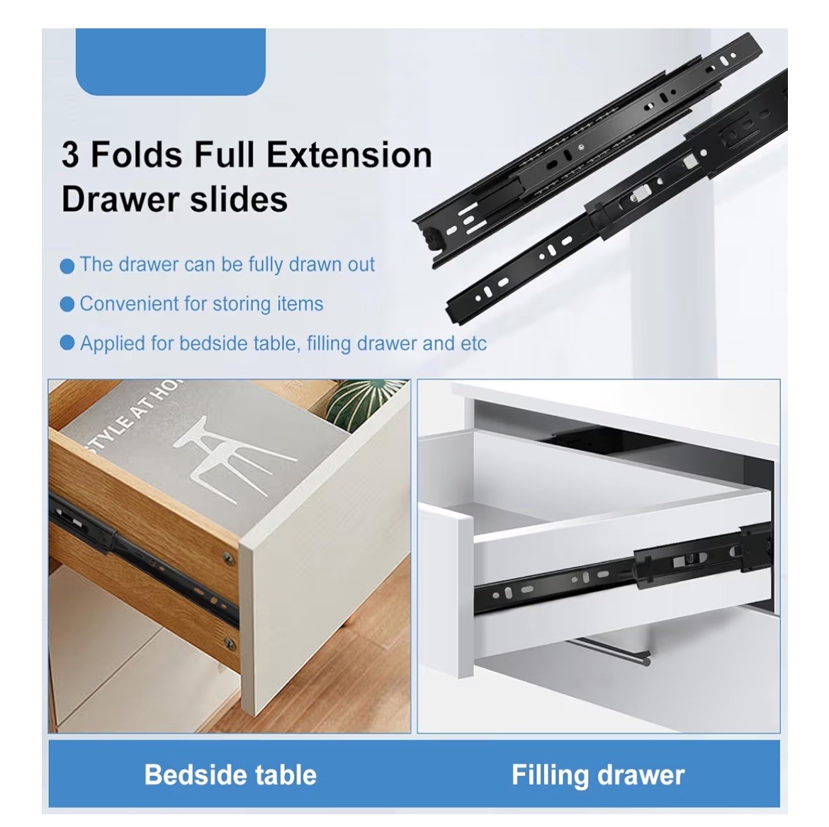 Heavy Duty Full Extension 100-lb (2-pack)