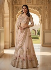 Ethnic Lehenga Choli Set Georgette Fabric Sequins Embroidery Wedding Party Wear