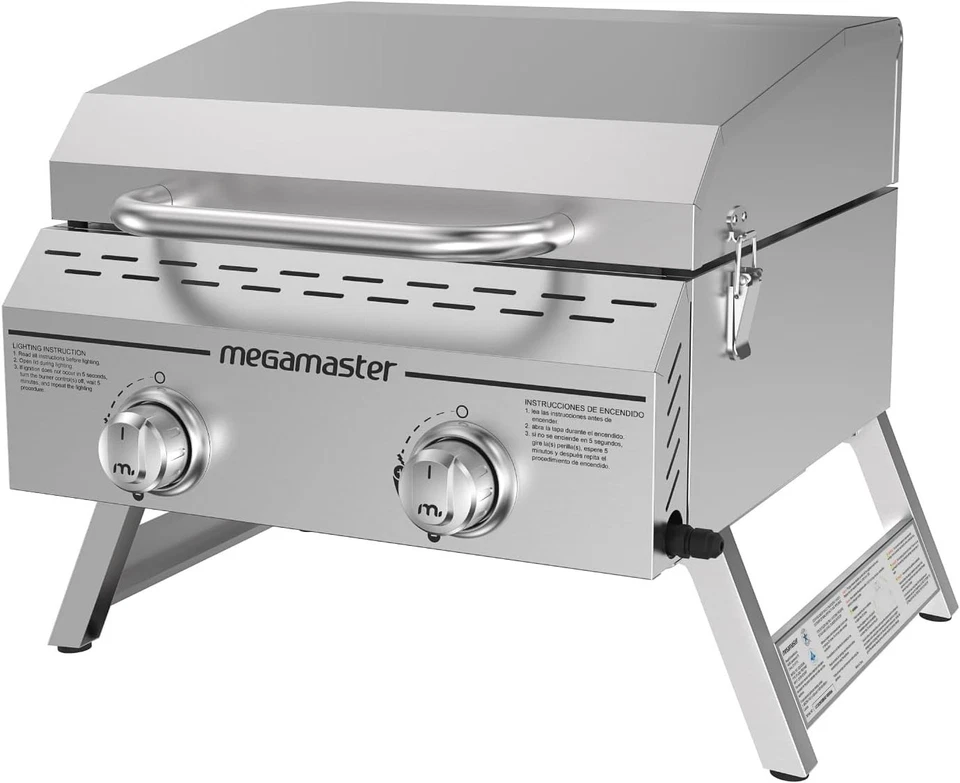 Parrilla de gas Megamaster Premium de 2 quemadores - Cocina portátil de alta potencia al aire libre Foto 3 de 4