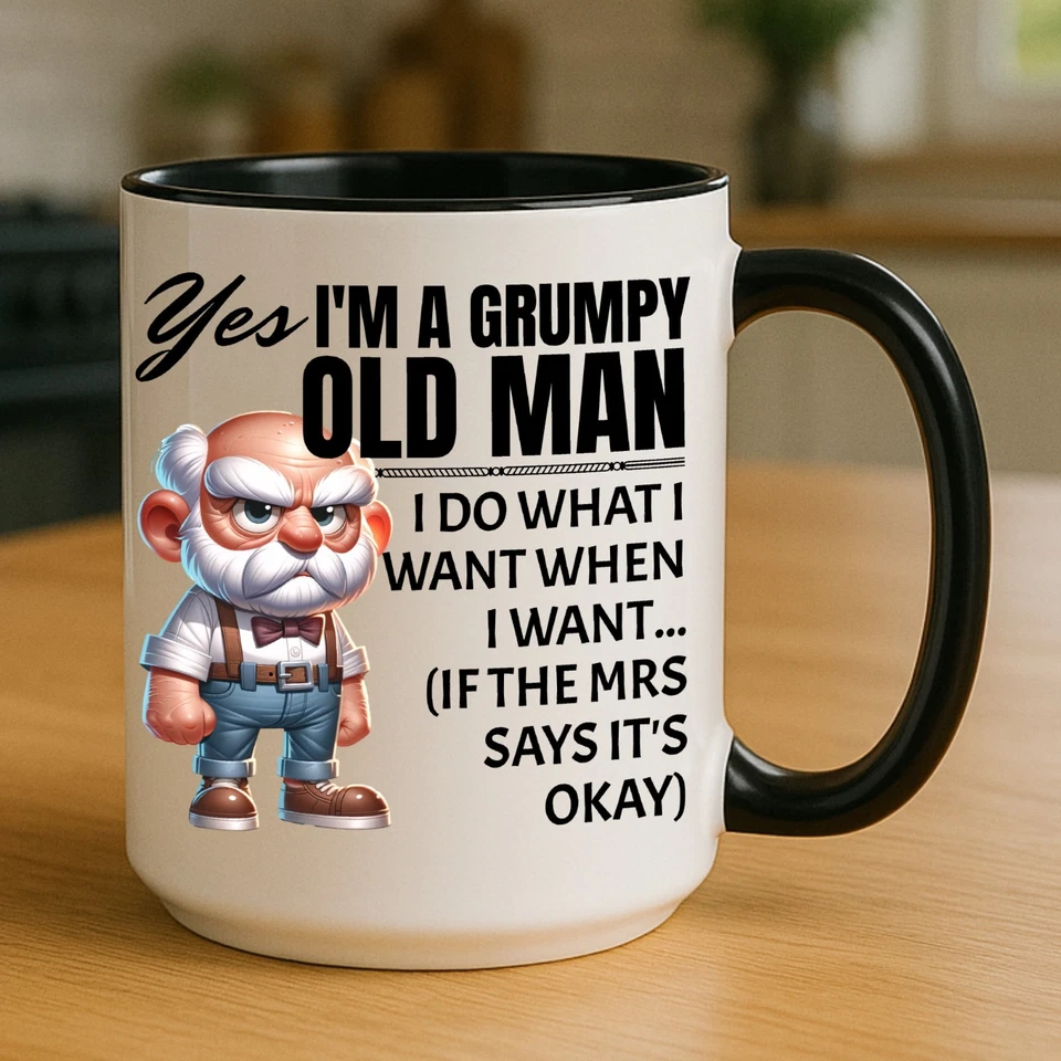 Funny Grumpy Old Man Mug Gift For Dad Husband Grandad Christmas Stocking Fillers - Image 2 of 4