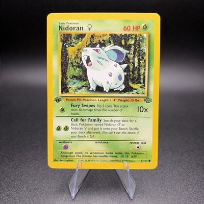 Pokemon Nidoran F 57/64 First Edition Jungle Regular ERROR White Dot - LP