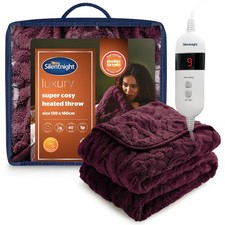Image of Silentnight Luxury Super Cosy Heated Throw Thick Soft Chunky Knit Over Blanket