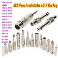 RCA Phono Female Socket to XLR Male Plug RCA Socket to 6.35mm Jack Plug Adapter
