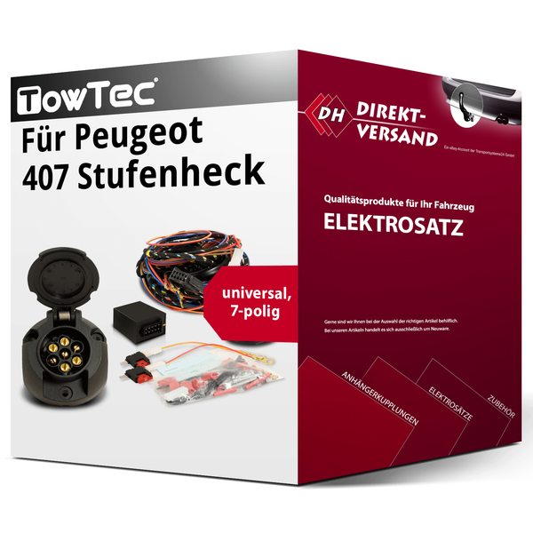für Peugeot 407 Stufenheck Typ 6D Elektrosatz 7Polig Universell Neu-image