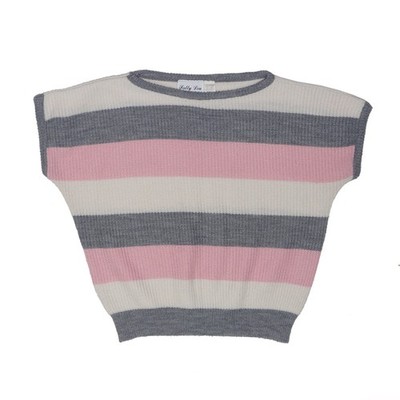 Sally Lou Knit Striped 80's Vintage Retro Sweater Vest Size S