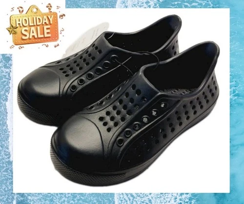 Wonder Nation Toddler Size 9-10 EVA  Black Water Sneakers color Black NEW - Picture 1 of 20